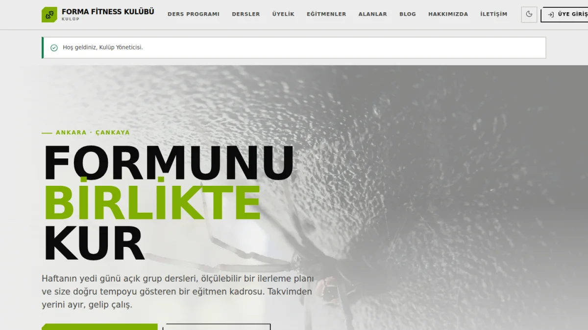Forma Fitness — Spor Salonu ve Üyelik Yönetimi ekran görüntüsü