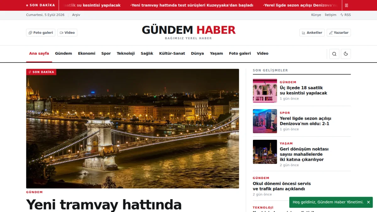 Gündem Haber — Haber ve Dergi Portalı ekran görüntüsü